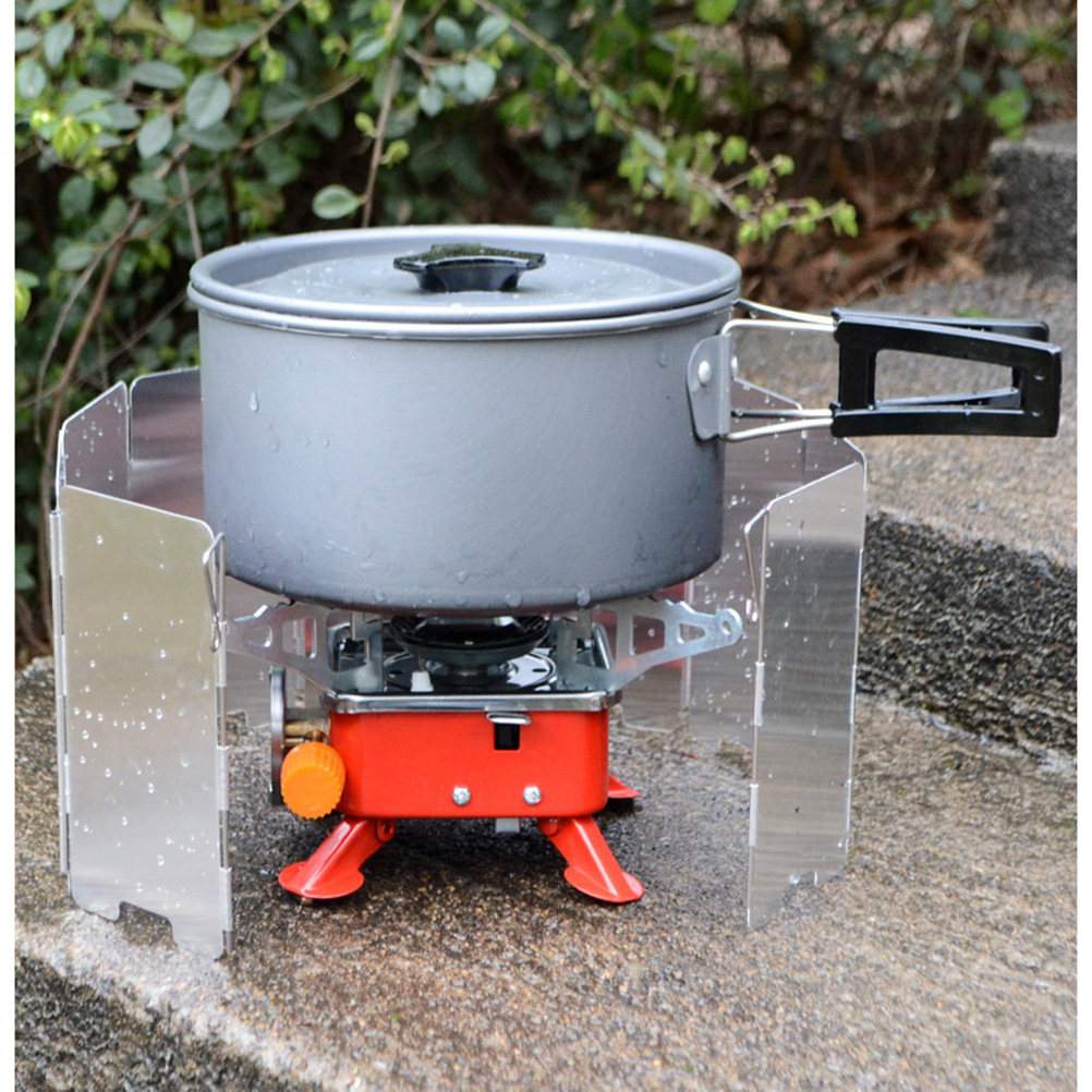 Camping Cooking Windscreen - 9단 접이식 알루미늄 합금 연료 절약형