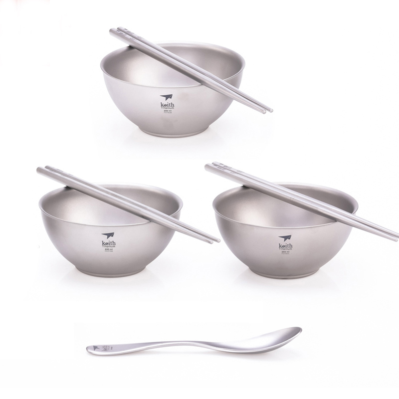 Camping Cooking Kit Box - 키스 요리 세트, 티타늄 그릇 젓가락