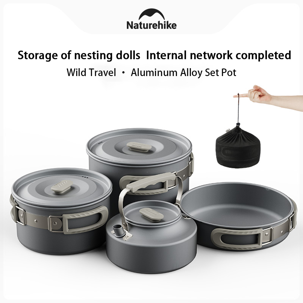 Camping Cooking Set - 네이처하이크 야외 냄비 세트, 캠핑 요리