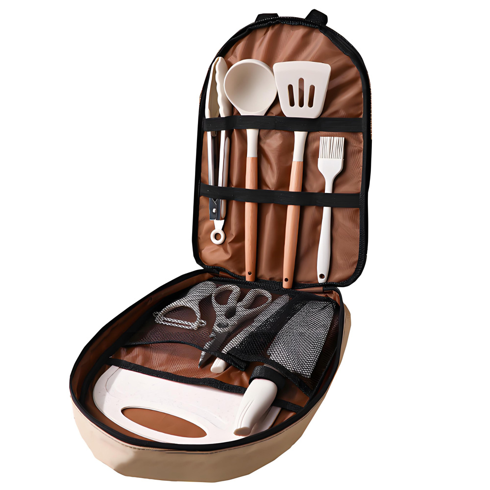 10종 휴대용 캠핑 조리기구 세트, 실리콘 주걱, 국자 - Quechua Camping Cooking Set 리뷰 및 가격