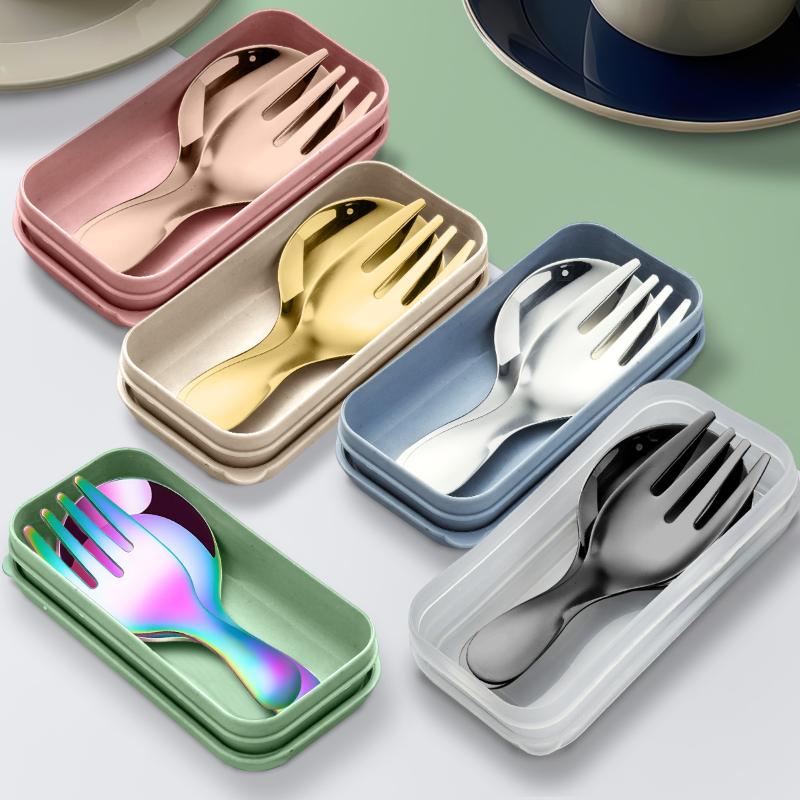 스테인리스 스틸 식기 세트 숟가락 포크 2개 휴대용 박 - Camping Cooking Set 리뷰 및 가격