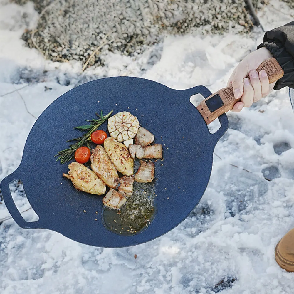 야외용 천연 나무 그릴 팬 손잡이 분리형 내열 방지 화 - Camping Cooking Hob 리뷰 및 가격