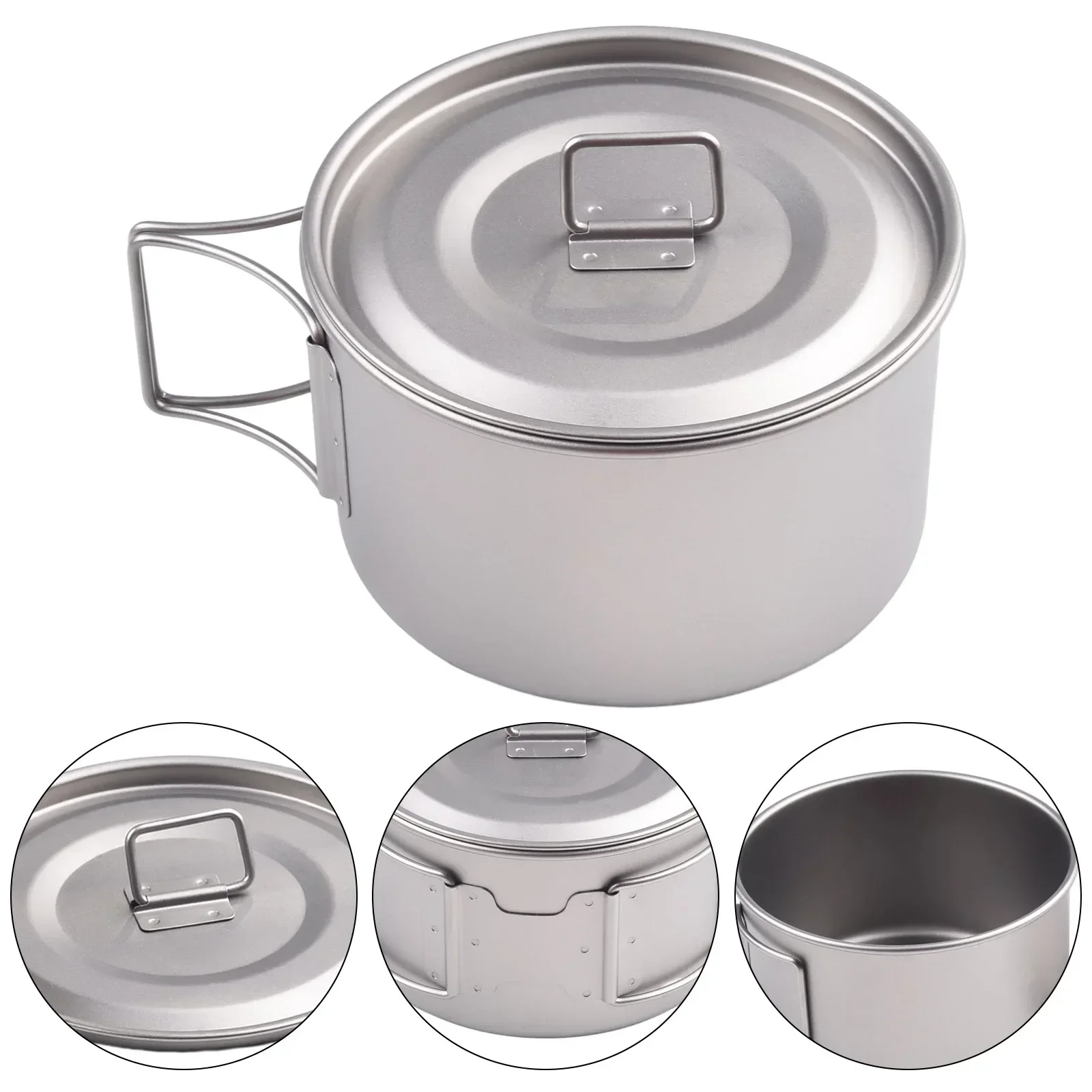 접이식 손잡이가 있는 티타늄 그릇, 캠핑 그릇, 뚜껑  - Camping Cooking Set 리뷰 및 가격