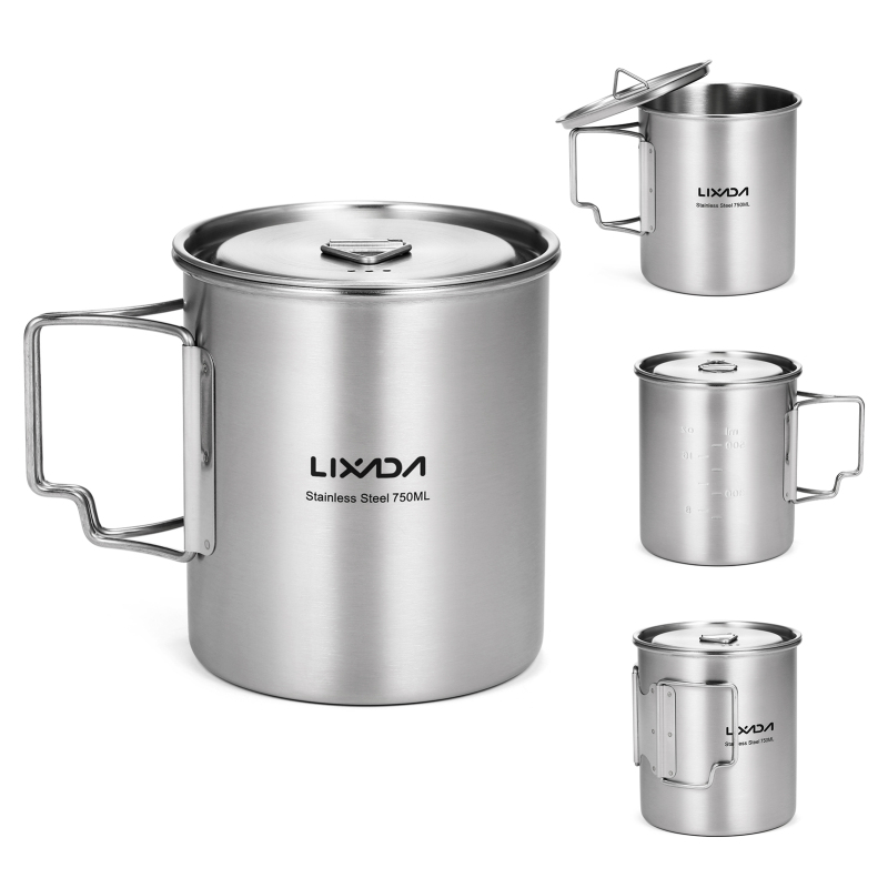 Lixada 야외 스테인레스 스틸 물컵 머그잔, 접이식 - Camping Cooking Set With Bag 리뷰 및 가격