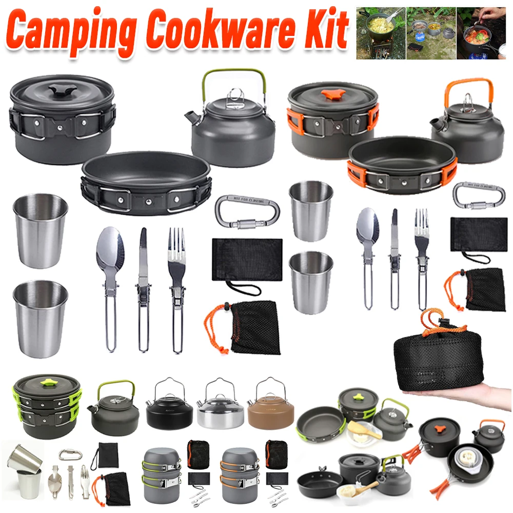 캠핑 조리기구 세트 주전자 냄비 프라이팬 휴대용 접이식 - Camping Cooking Set 리뷰 및 가격